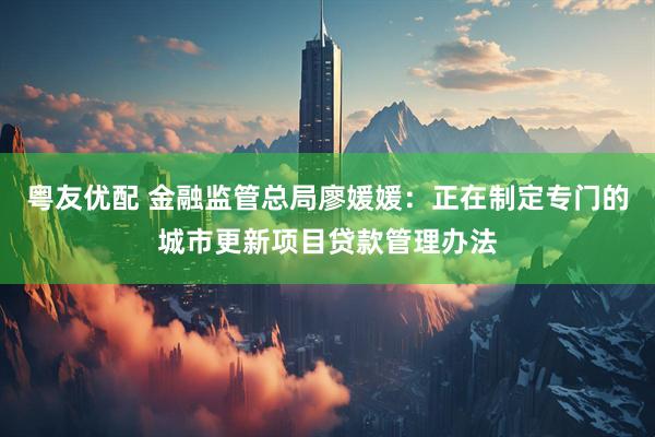 粤友优配 金融监管总局廖媛媛：正在制定专门的城市更新项目贷款管理办法