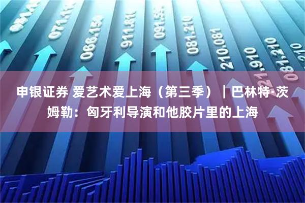 申银证券 爱艺术爱上海（第三季）｜巴林特·茨姆勒：匈牙利导演和他胶片里的上海
